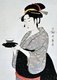 Japan: A portrait of Naniwaya Okita, a beauty who worked in a tea house near Akasuka. Kitagawa Utamaro (1753-1806), c. 1793